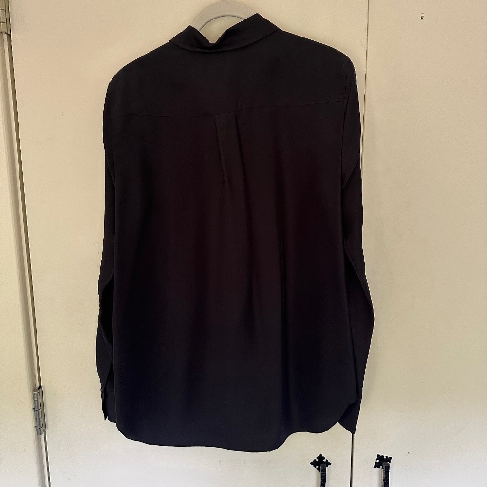 Black silk button down COS blouse